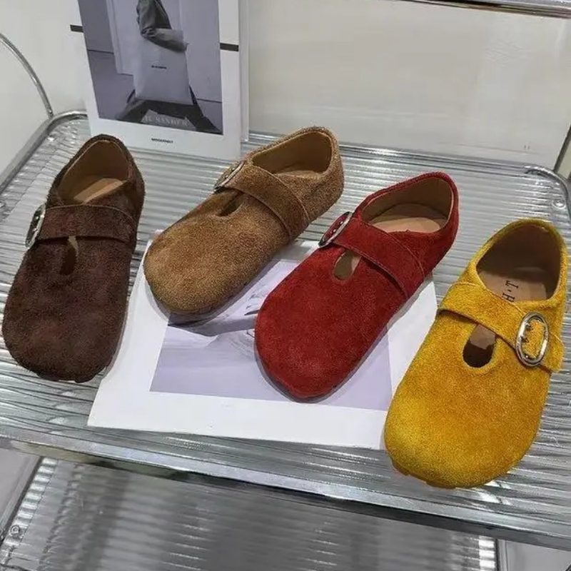 Outdoor Sport Dress - Mulheres apartamentos sapatos nova camurça casual