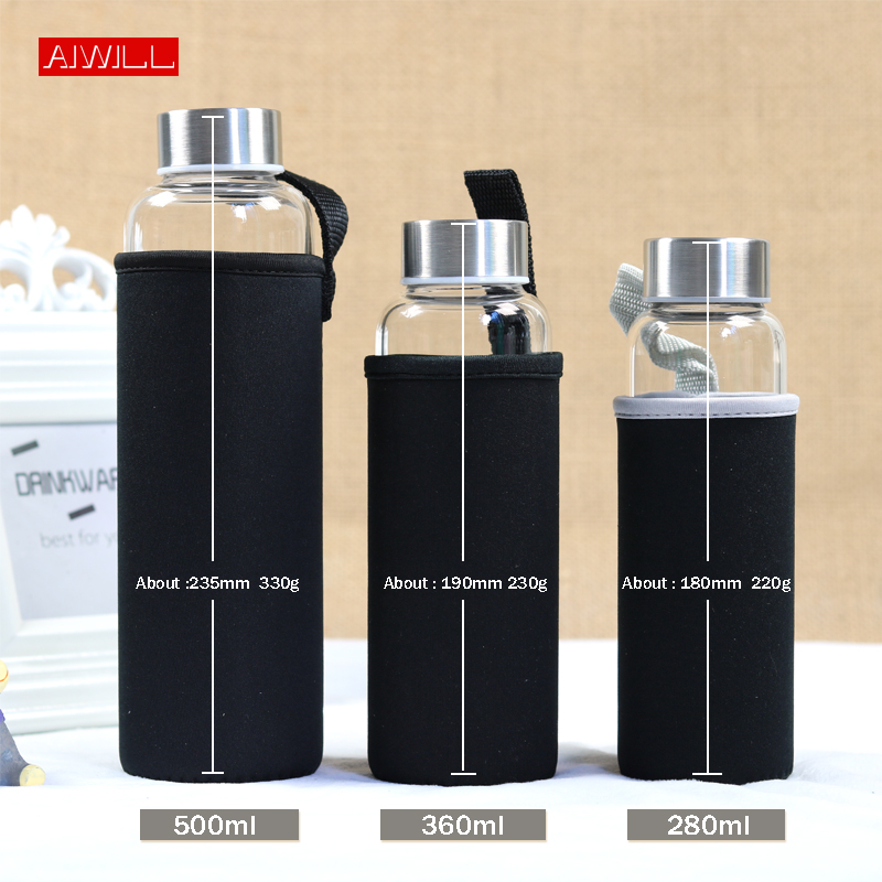Aiyill garrafa de água esporti - Outdoor Sport Glass Water Bottle avaliação e preço