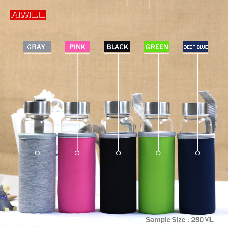 Aiyill garrafa de água esporti - Outdoor Sport Glass Water Bottle avaliação e preço