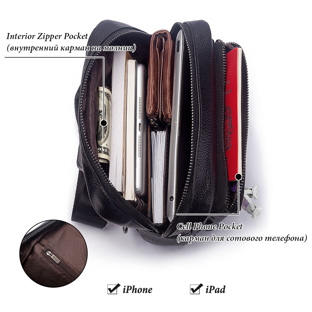 Bolsa Peito de Couro Real Mult - Outdoor Sport Bag avaliação e preço
